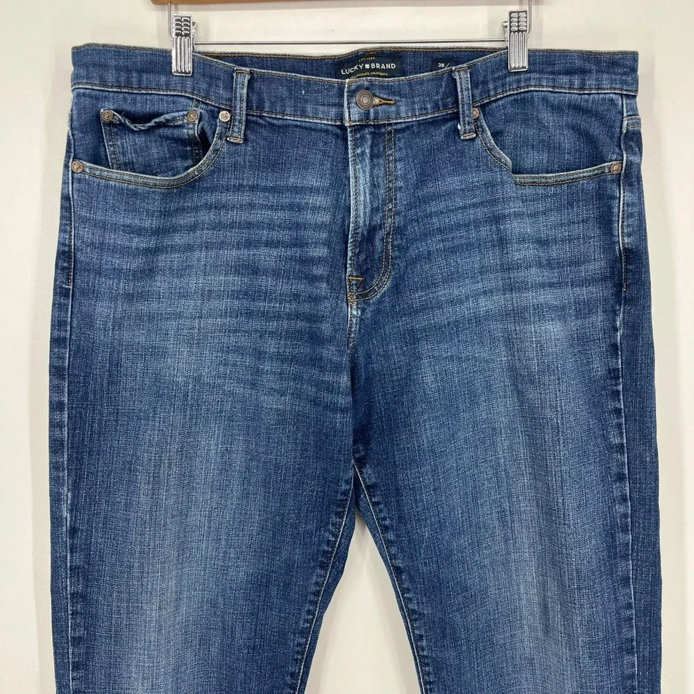 Lucky Brand 221 Straight Mens Jeans Blue Medium Wash 38x32 Denim Pants
